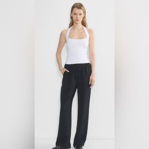 Aritzia Wilfred Thesis Crepette Wide-Leg Pants - black, size medium short